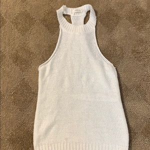 Knitted racer back high neck top